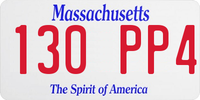 MA license plate 130PP4