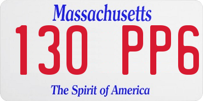 MA license plate 130PP6