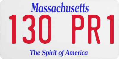 MA license plate 130PR1