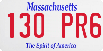 MA license plate 130PR6