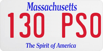 MA license plate 130PS0