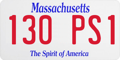 MA license plate 130PS1