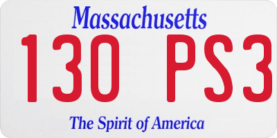 MA license plate 130PS3