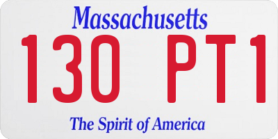 MA license plate 130PT1