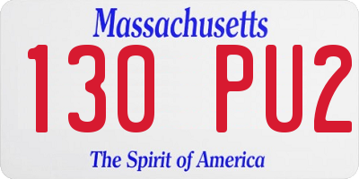 MA license plate 130PU2