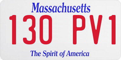 MA license plate 130PV1