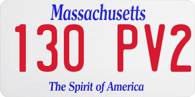 MA license plate 130PV2