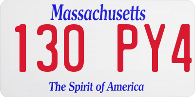 MA license plate 130PY4
