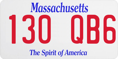 MA license plate 130QB6