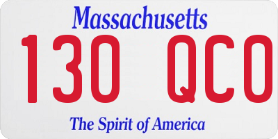 MA license plate 130QC0
