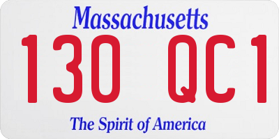 MA license plate 130QC1
