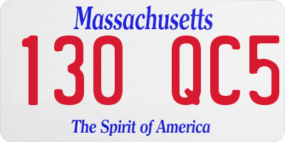 MA license plate 130QC5