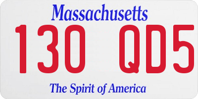 MA license plate 130QD5