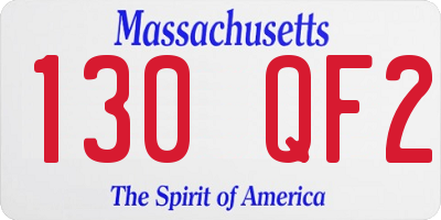 MA license plate 130QF2