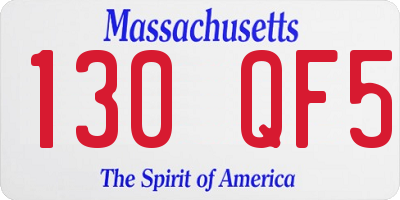 MA license plate 130QF5