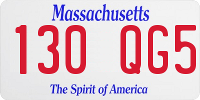 MA license plate 130QG5
