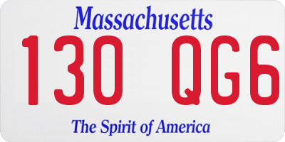 MA license plate 130QG6