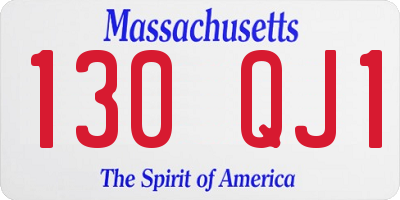 MA license plate 130QJ1