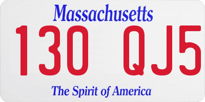 MA license plate 130QJ5