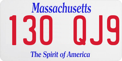 MA license plate 130QJ9