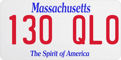 MA license plate 130QL0