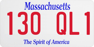 MA license plate 130QL1
