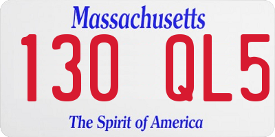 MA license plate 130QL5