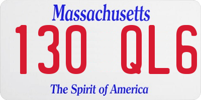 MA license plate 130QL6