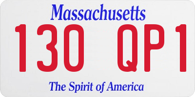 MA license plate 130QP1