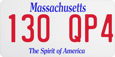 MA license plate 130QP4