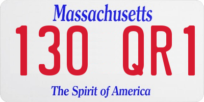 MA license plate 130QR1