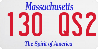 MA license plate 130QS2