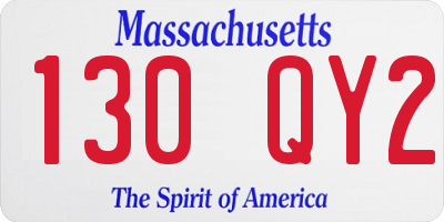 MA license plate 130QY2