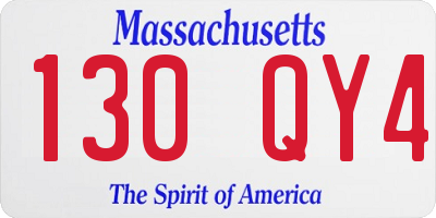 MA license plate 130QY4