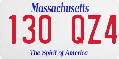 MA license plate 130QZ4