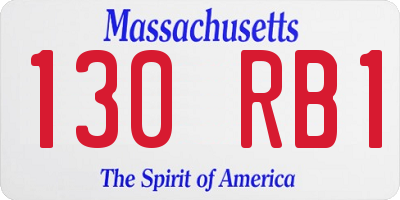 MA license plate 130RB1