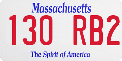 MA license plate 130RB2