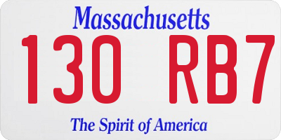 MA license plate 130RB7