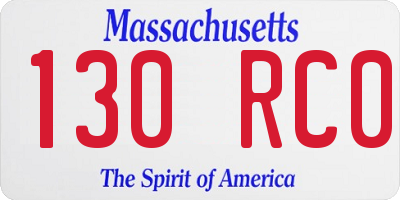 MA license plate 130RC0