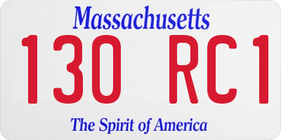 MA license plate 130RC1