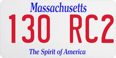 MA license plate 130RC2