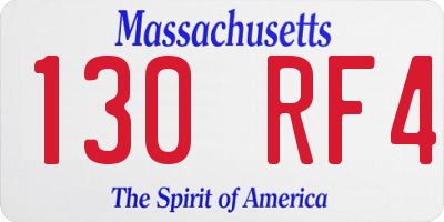 MA license plate 130RF4
