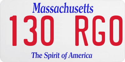 MA license plate 130RG0