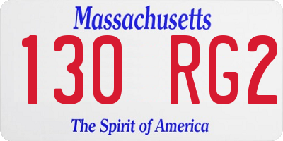 MA license plate 130RG2
