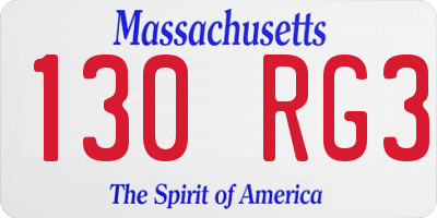 MA license plate 130RG3