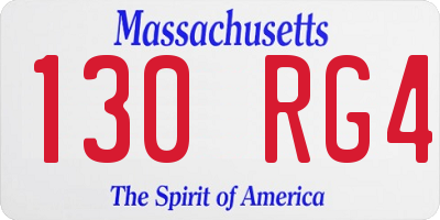 MA license plate 130RG4