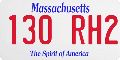 MA license plate 130RH2