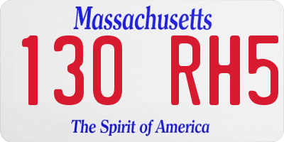 MA license plate 130RH5