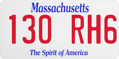 MA license plate 130RH6