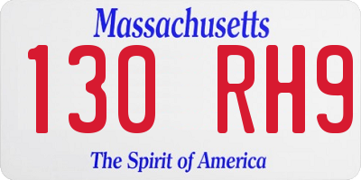 MA license plate 130RH9